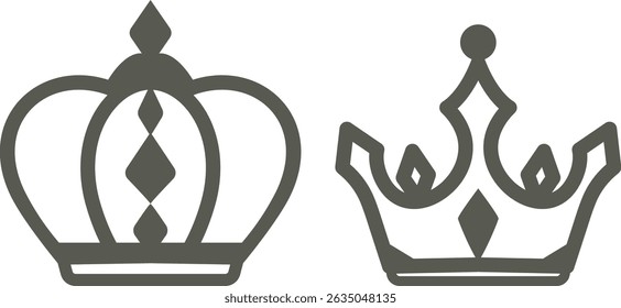 Simple clipart two crowns