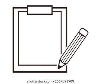 Simple clipboard illustration.　File icons.　Binder.