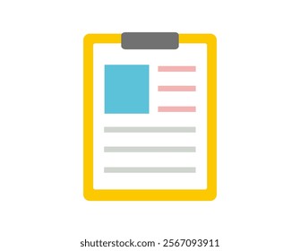 Simple clipboard illustration.　File icons.　Binder.