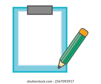 Simple clipboard illustration.　File icons.　Binder.