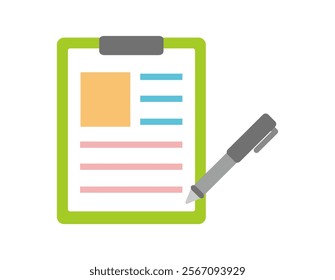 Simple clipboard illustration.　File icons.　Binder.