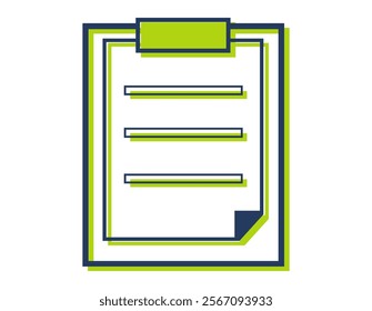 Simple clipboard illustration.　File icons.　Binder.