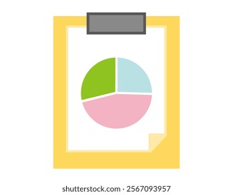 Simple clipboard illustration.　File icons.　Binder.