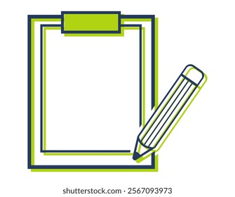 Simple clipboard illustration.　File icons.　Binder.