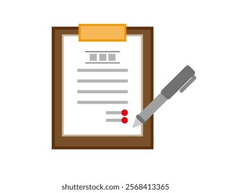 Simple clipboard illustration.　File Binder.