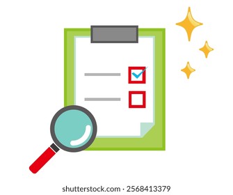 Simple clipboard illustration.　File Binder.
