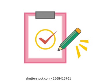 Simple clipboard illustration.　File Binder.