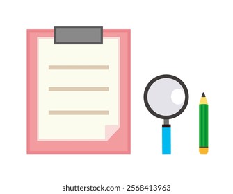 Simple clipboard illustration.　File Binder.