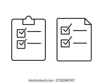 A simple clipboard icon with a checklist and check marks for business planning, task management, and digital scheduling design