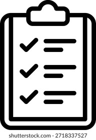 Icono de Portapapeles simple con marcas de verificación, ideal para la gestión de proyectos, tareas y herramientas de productividad en el diseño digital.