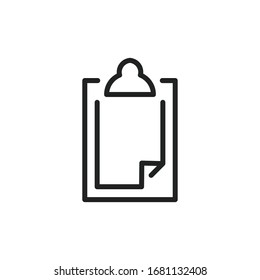 Simple clipboard line icon. Stroke pictogram. Vector illustration isolated on a white background. Premium quality symbol. Vector sign for mobile app and web sites.