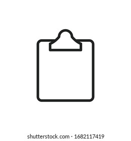 Simple clipboard line icon. Stroke pictogram. Vector illustration isolated on a white background. Premium quality symbol. Vector sign for mobile app and web sites.