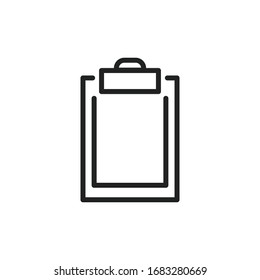 Simple clipboard line icon. Stroke pictogram. Vector illustration isolated on a white background. Premium quality symbol. Vector sign for mobile app and web sites.