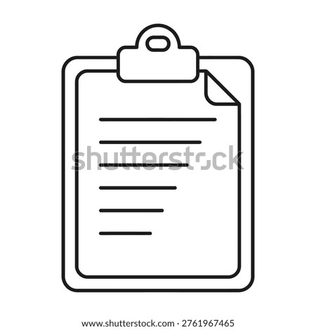 a simple clipboard with paper and lines on a plain background for writing notes
