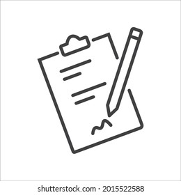 simple clipboard related vector line icon Contains icons such as contacts, checklists, Petitions and more, editable rhythms.