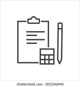 simple clipboard related vector line icon Contains icons such as contacts, checklists, Petitions and more, editable rhythms.