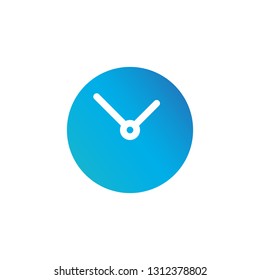 Simple Clock circle icon. Vector illustration isolated on white background.