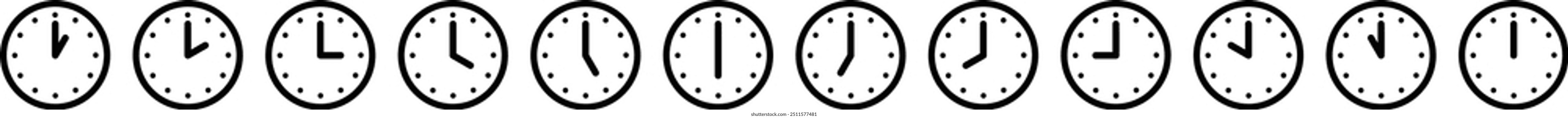 Conjunto de iconos de Clipart de reloj simple