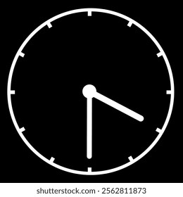 simple clock design in black. elegant clock design. afternoon time.