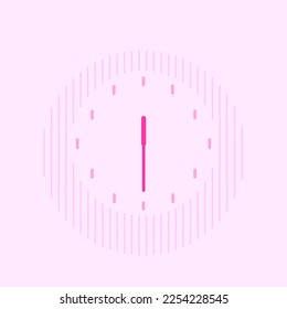 Simple clock design with vertical lines and purple gradient colors.