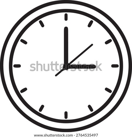 Simple clock face icon with hour and minute hands