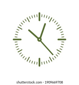 Simple clock face icon on white background vector illustration