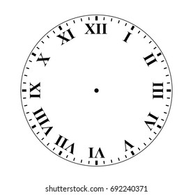 Simple Clock Face Roman Numeral Figures Stock Vector (Royalty Free ...