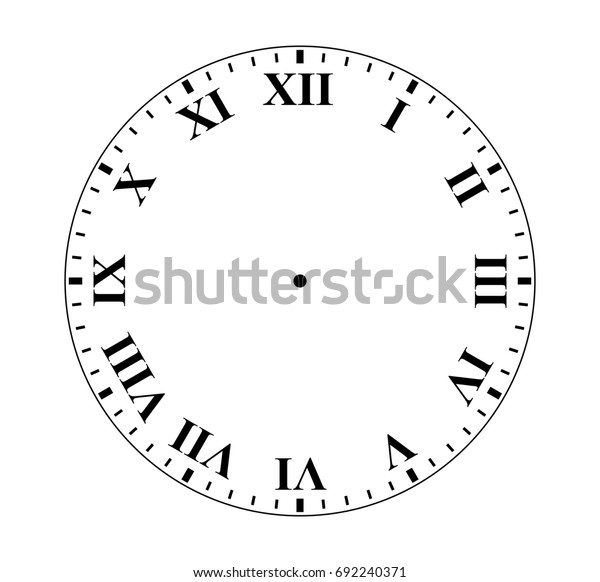 Simple Clock Face Roman Numeral Figures Stock Vector (Royalty Free ...