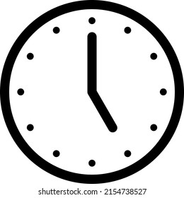 A simple clock face that shows just 5 o’clock