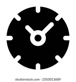 Icono de glifo de reloj simple. El ícono se puede utilizar para Sitios web, Plantillas impresas, Plantillas de presentación, ilustraciones, etc
