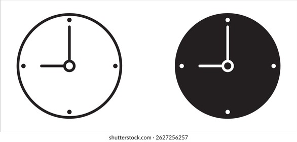 Simple clock icon collection. Time icon collection. Vector illustration. For your website, logo, app, UI design. Illustration, isolated on white background.