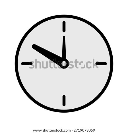 Simple clock icon featuring black hour and minute hands on a white background.