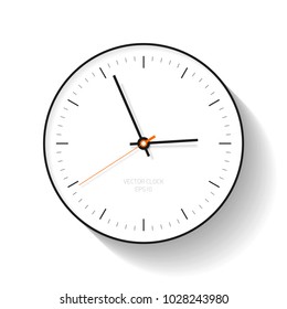Simple Clock icon in flat style, minimalistic timer on white background. Business watch. Vector design element for you project