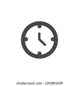 Simple clock icon in flat style. Vector illustration