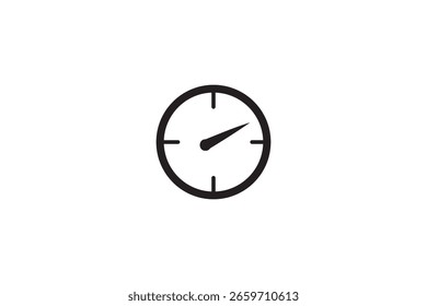Simple clock icon,
gauge symbol vector,
speedometer icon line art,