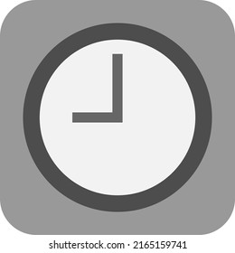 Simple clock icon - gray - time