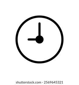 Simple clock icon, logo illustration.