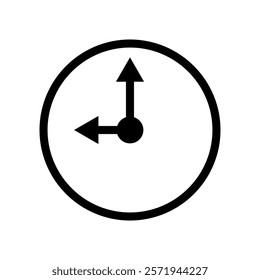Simple clock icon, logo illustration.