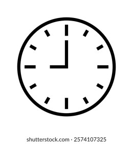 Simple clock icon, logo illustration.