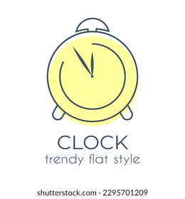 Simple clock icon on a white background in trendy flat style. Suitable for applications, web sites, online shops