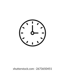 A Simple Clock Icon On A White Background, Perfect For Web Design. The Icon Features A Classic Clock Face With Hour And Minute Hands, Conveying The Concept Of Time.