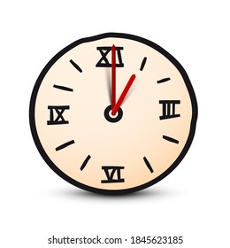 Icono de reloj simple con números romanos - Símbolo de vector de tiempo