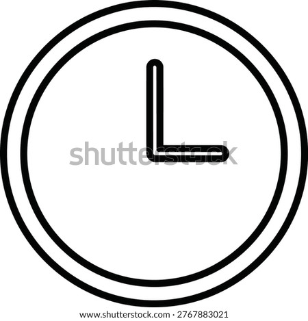 Simple clock icon showing time as ten minutes past the hour Vector