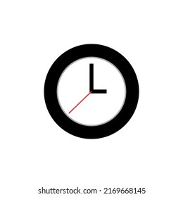 simple clock icon vector sign. Illustration symbol of clock face with 3 O'clock time. time and deadline icon.