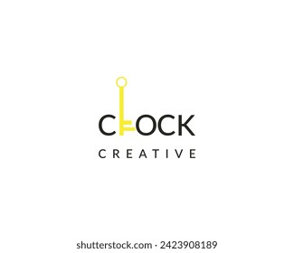 Simple clock Latter  logo design .