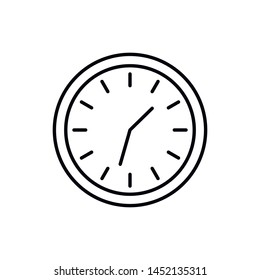 Simple clock line icon. Stroke pictogram. Vector illustration isolated on a white background. Premium quality symbols. Vector sign for mobile app and web sites.