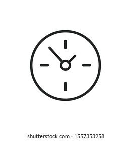Simple clock line icon. Stroke pictogram. Vector illustration isolated on a white background. Premium quality symbol. Vector sign for mobile app and web sites.
