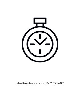 Simple clock line icon. Stroke pictogram. Vector illustration isolated on a white background. Premium quality symbol. Vector sign for mobile app and web sites.