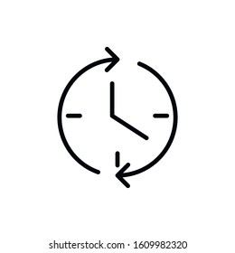 Simple clock line icon. Stroke pictogram. Vector illustration isolated on a white background. Premium quality symbol. Vector sign for mobile app and web sites.