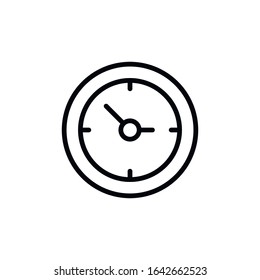 Simple clock line icon. Stroke pictogram. Vector illustration isolated on a white background. Premium quality symbol. Vector sign for mobile app and web sites.